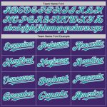 Personalized Purple Teal-White Line Authentic Baseball Jersey Team Custom Name and Number