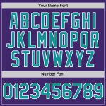 Personalized Purple Teal-White Line Authentic Baseball Jersey Team Custom Name and Number