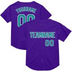 Personalized Purple Teal-White Mesh Authentic Throwback Baseball Jersey