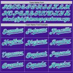 Personalized Purple Teal-White Mesh Authentic Throwback Baseball Jersey Team Custom Name and Number