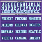 Personalized Purple Teal-White Mesh Authentic Throwback Football Jersey Team Custom Name and Number