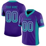 Personalized Purple Teal-White Mesh Drift Fashion Football Jersey Team Custom Name and Number