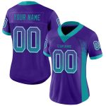 Personalized Purple Teal-White Mesh Drift Fashion Football Jersey Team Custom Name and Number