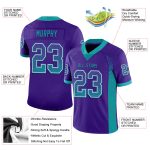 Personalized Purple Teal-White Mesh Drift Fashion Football Jersey Team Custom Name and Number