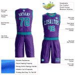 Personalized Purple Teal-White Round Neck Sublimation Basketball Suit Jersey