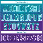 Personalized Purple Teal-White Round Neck Sublimation Basketball Suit Jersey Team Custom Name and Number