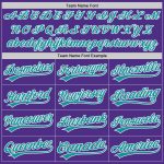 Personalized Purple Teal-White Two-Button Unisex Softball Jersey Team Custom Name and Number
