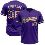 Personalized Purple Vintage USA Flag-City Cream Two-Button Unisex Softball Jersey Team Custom Name and Number