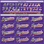 Personalized Purple Vintage USA Flag Cream-Black Bomber Full-Snap Varsity Letterman Jacket Team Custom Name and Number