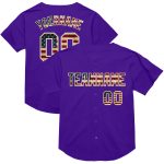 Personalized Purple Vintage USA Flag-Cream Mesh Authentic Throwback Baseball Jersey Team Custom Name and Number