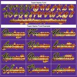Personalized Purple Vintage USA Flag-Gold Authentic Baseball Jersey Team Custom Name and Number
