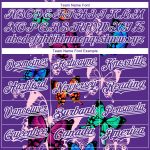 Personalized Purple White 3D Pattern Design Animal Butterfly Authentic Baseball Jersey Team Custom Name and Number