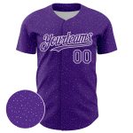 Personalized Purple White 3D Pattern Design Dots Authentic Baseball Jersey Team Custom Name and Number