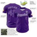 Personalized Purple White 3D Pattern Design Dots Authentic Baseball Jersey Team Custom Name and Number