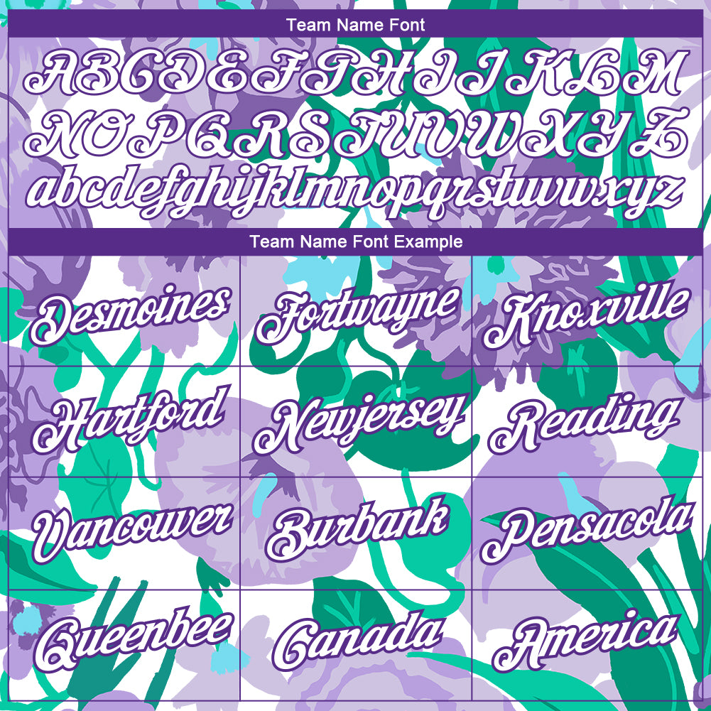 Personalized Purple White 3D Pattern Design Flowers Performance T-Shirt Personalized Purple White 3D Pattern Design Flowers Performance T-Shirt - Image 3