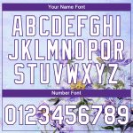 Personalized Purple White 3D Pattern Design Flowers Performance T-Shirt Team Custom Name and Number