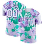 Personalized Purple White 3D Pattern Design Flowers Performance T-Shirt