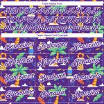 Personalized Purple White 3D Pattern Design Hawaii Summer Holiday Performance T-Shirt Team Custom Name and Number