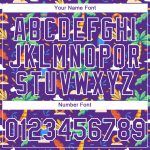 Personalized Purple White 3D Pattern Design Hawaii Summer Holiday Performance T-Shirt Team Custom Name and Number