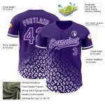 Personalized Purple White 3D Pattern Design Leopard Print Fade Fashion Authentic Baseball Jersey Team Custom Name and Number