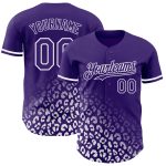 Personalized Purple White 3D Pattern Design Leopard Print Fade Fashion Authentic Baseball Jersey Team Custom Name and Number