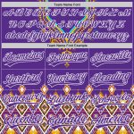 Personalized Purple White 3D Pattern Design Traditional African Ethnic Style Authentic Baseball Jersey Team Custom Name and Number