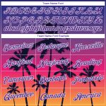 Personalized Purple White 3D Pattern Tropical Hawaii Trees Authentic Basketball Jersey Team Custom Name and Number