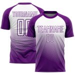 Personalized Purple White Abstract Geometric Triangles Sublimation Soccer Uniform Jersey Team Custom Name and Number