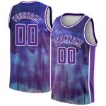Personalized Purple White Abstract Watercolor Monsoon Authentic City Edition Basketball Jersey Team Custom Name and Number