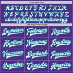 Personalized Purple White-Aqua Bomber Full-Snap Varsity Letterman Jacket Team Custom Name and Number