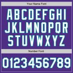 Personalized Purple White-Aqua Bomber Full-Snap Varsity Letterman Jacket Team Custom Name and Number