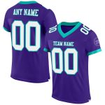 Personalized Purple White-Aqua Mesh Authentic Football Jersey