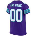 Personalized Purple White-Aqua Mesh Authentic Football Jersey Team Custom Name and Number