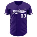 Personalized Purple White Authentic Baseball Jersey Team Custom Name and Number