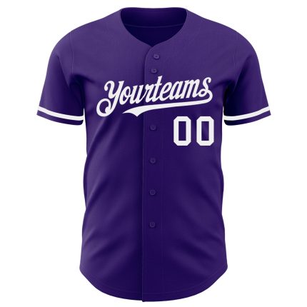 Personalized Purple White Authentic Baseball Jersey Team Custom Name and Number