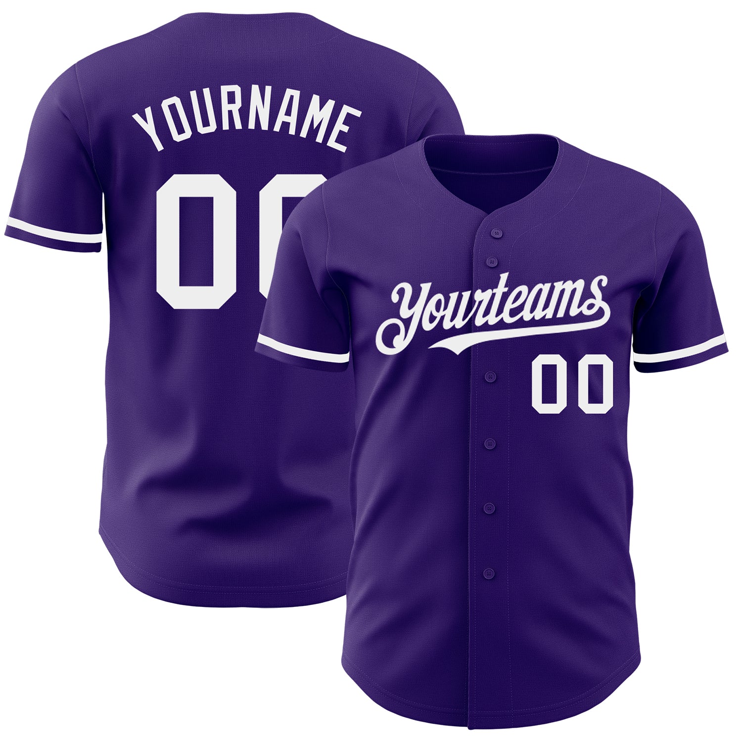 Personalized Purple White Authentic Baseball Jersey Team Custom Name and Number
