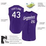 Personalized Purple White Authentic Sleeveless Baseball Jersey Team Custom Name and Number