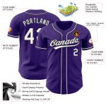 Personalized Purple White-Black Authentic Baseball Jersey
