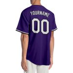 Personalized Purple White-Black Authentic Baseball Jersey Team Custom Name and Number