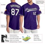 Personalized Purple White-Black Authentic Baseball Jersey Team Custom Name and Number