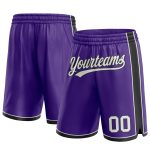Personalized Purple White-Black Authentic Basketball Shorts Team Custom Name and Number