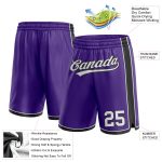 Personalized Purple White-Black Authentic Basketball Shorts Team Custom Name and Number