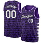 Personalized Purple White-Black Authentic City Edition Basketball Jersey Team Custom Name and Number