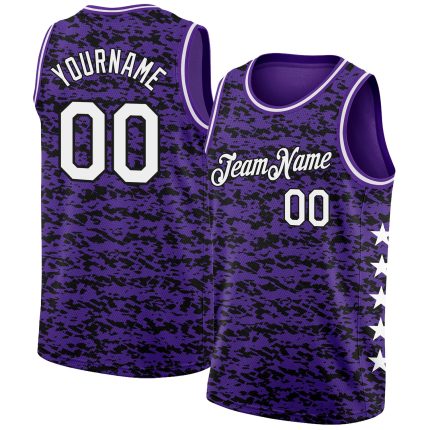 Personalized Purple White-Black Authentic City Edition Basketball Jersey Team Custom Name and Number