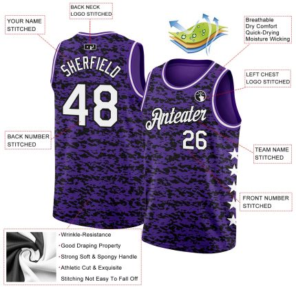 Personalized Purple White-Black Authentic City Edition Basketball Jersey Team Custom Name and Number