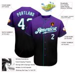 Personalized Purple White-Black Authentic Fade Fashion Baseball Jersey Team Custom Name and Number