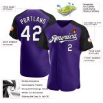Personalized Purple White-Black Authentic Raglan Sleeves Baseball Jersey Team Custom Name and Number