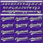 Personalized Purple White-Black Authentic Throwback Baseball Jersey Team Custom Name and Number