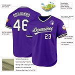 Personalized Purple White-Black Authentic Throwback Baseball Jersey Team Custom Name and Number
