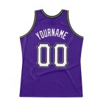 Personalized Purple White-Black Authentic Throwback Basketball Jersey Team Custom Name and Number